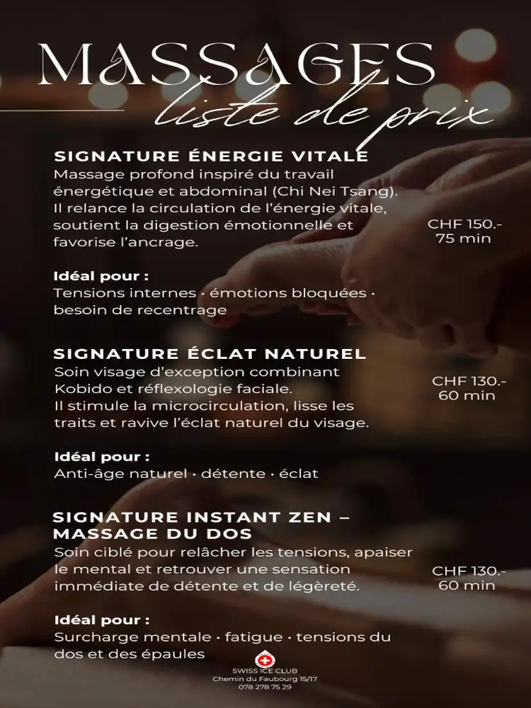 bienfaits du froid et massage à Genève