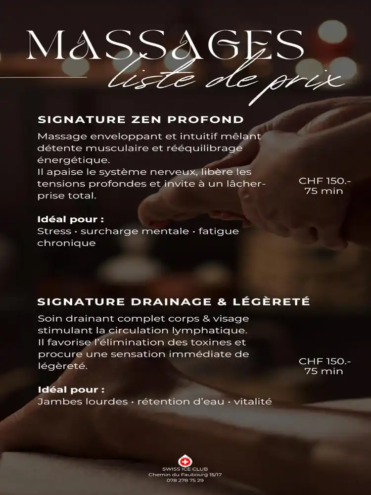 bienfaits du froid et massage à Genève